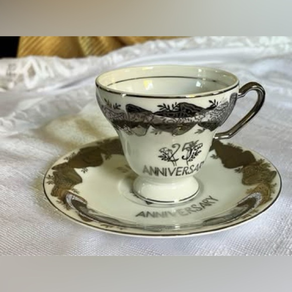 25th Anniversary Teacup and Saucer Set